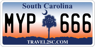 SC license plate MYP666