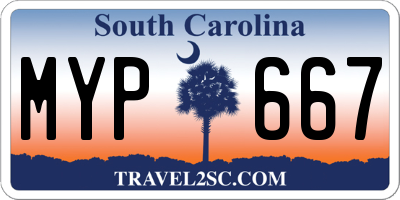 SC license plate MYP667