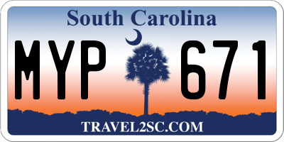 SC license plate MYP671