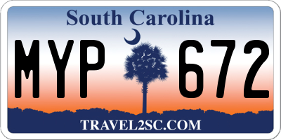 SC license plate MYP672