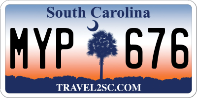 SC license plate MYP676