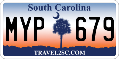 SC license plate MYP679