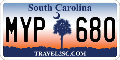 SC license plate MYP680