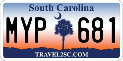 SC license plate MYP681
