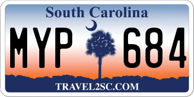 SC license plate MYP684