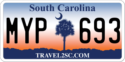 SC license plate MYP693