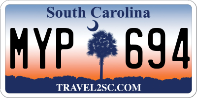 SC license plate MYP694