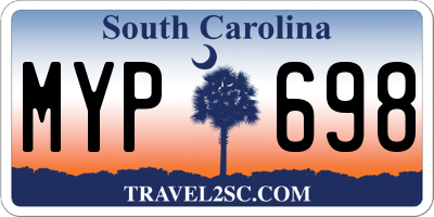 SC license plate MYP698