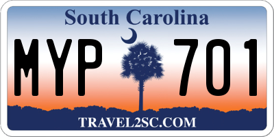 SC license plate MYP701