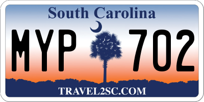 SC license plate MYP702
