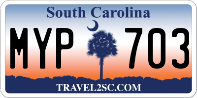SC license plate MYP703