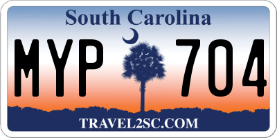SC license plate MYP704