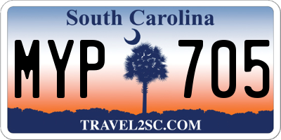 SC license plate MYP705