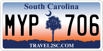 SC license plate MYP706