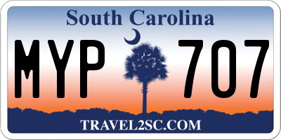 SC license plate MYP707