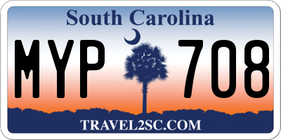 SC license plate MYP708