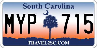 SC license plate MYP715