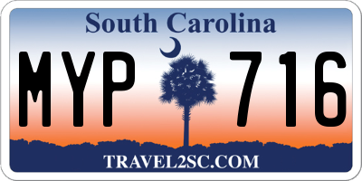 SC license plate MYP716