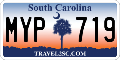 SC license plate MYP719