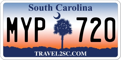 SC license plate MYP720