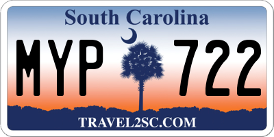 SC license plate MYP722