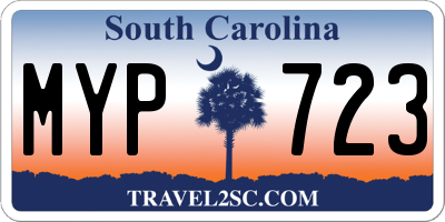 SC license plate MYP723