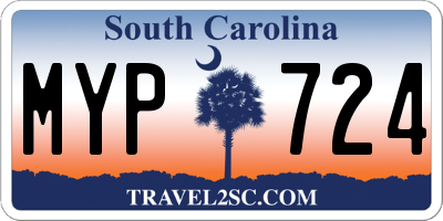 SC license plate MYP724