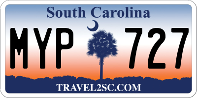 SC license plate MYP727