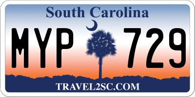 SC license plate MYP729