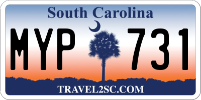 SC license plate MYP731