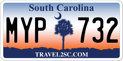 SC license plate MYP732