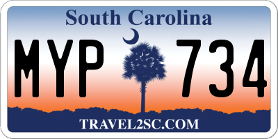 SC license plate MYP734