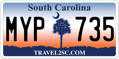 SC license plate MYP735