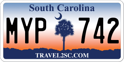 SC license plate MYP742