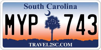 SC license plate MYP743