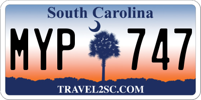 SC license plate MYP747