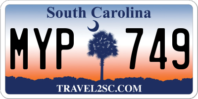 SC license plate MYP749