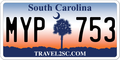 SC license plate MYP753