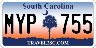 SC license plate MYP755