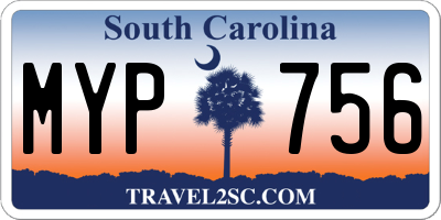 SC license plate MYP756