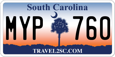 SC license plate MYP760
