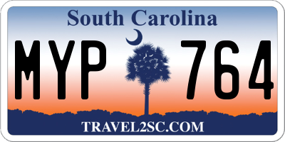 SC license plate MYP764
