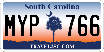 SC license plate MYP766