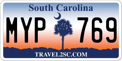 SC license plate MYP769