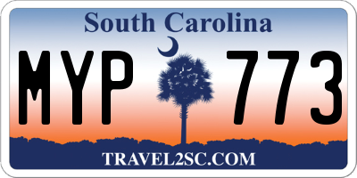 SC license plate MYP773