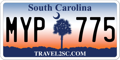 SC license plate MYP775