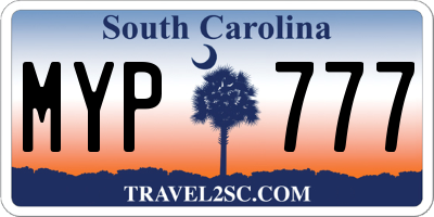 SC license plate MYP777