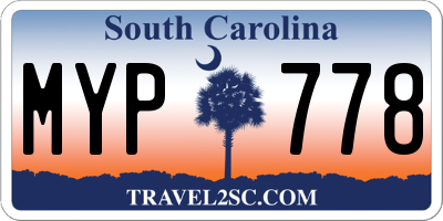 SC license plate MYP778