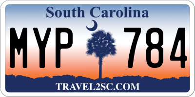 SC license plate MYP784