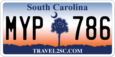 SC license plate MYP786